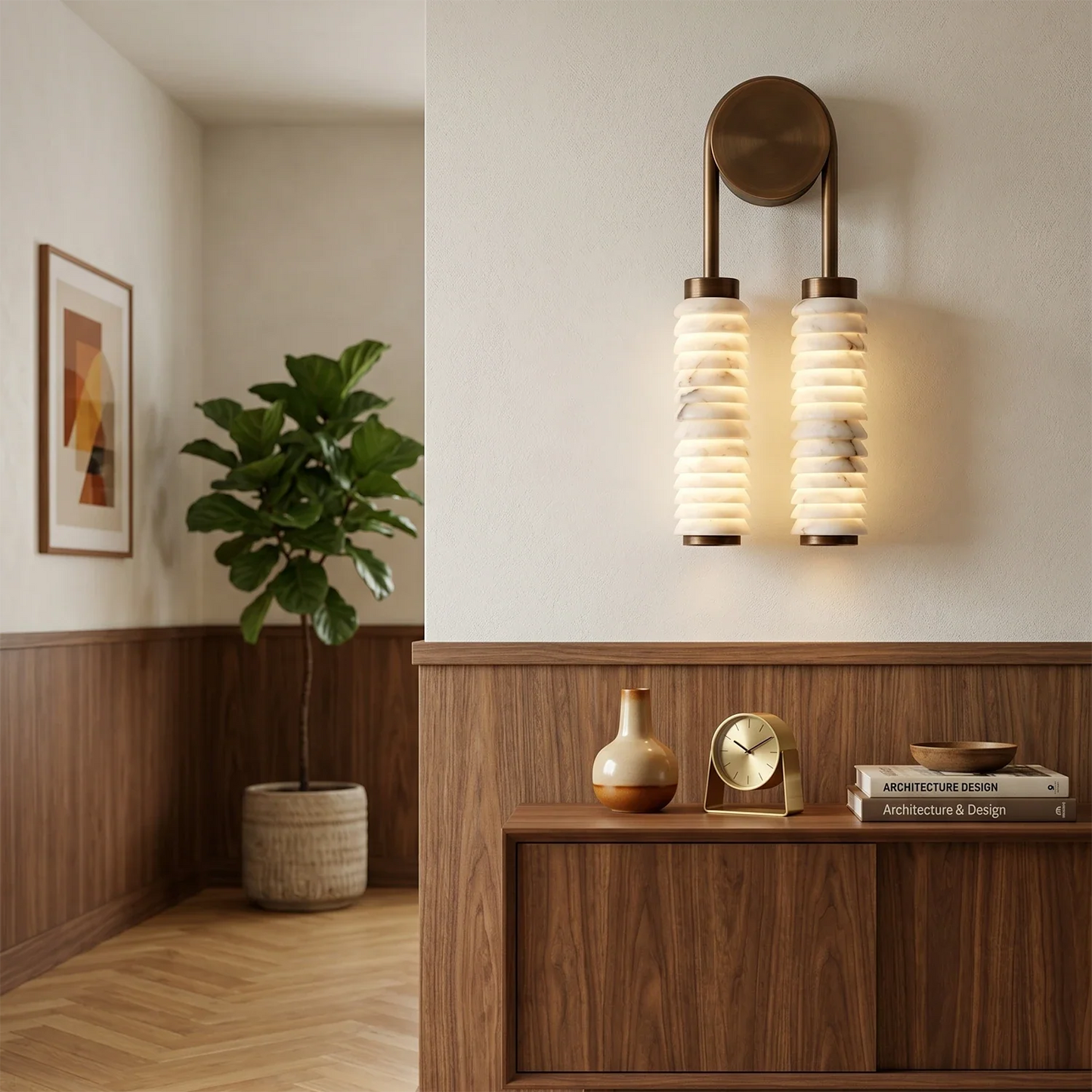 Spiral Alabaster Wall Lamp