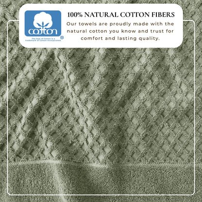 Cotton Diamond Waffle Weave Bath Towel Set - Grayson Collection