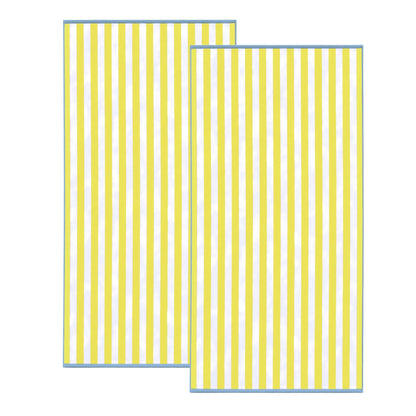 Oversized Striped Border Cabana Beach Towels - Santa Cruz.