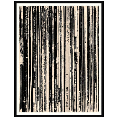 33 RPM Black and White by Robert Cadloff Framed Wall Art Print