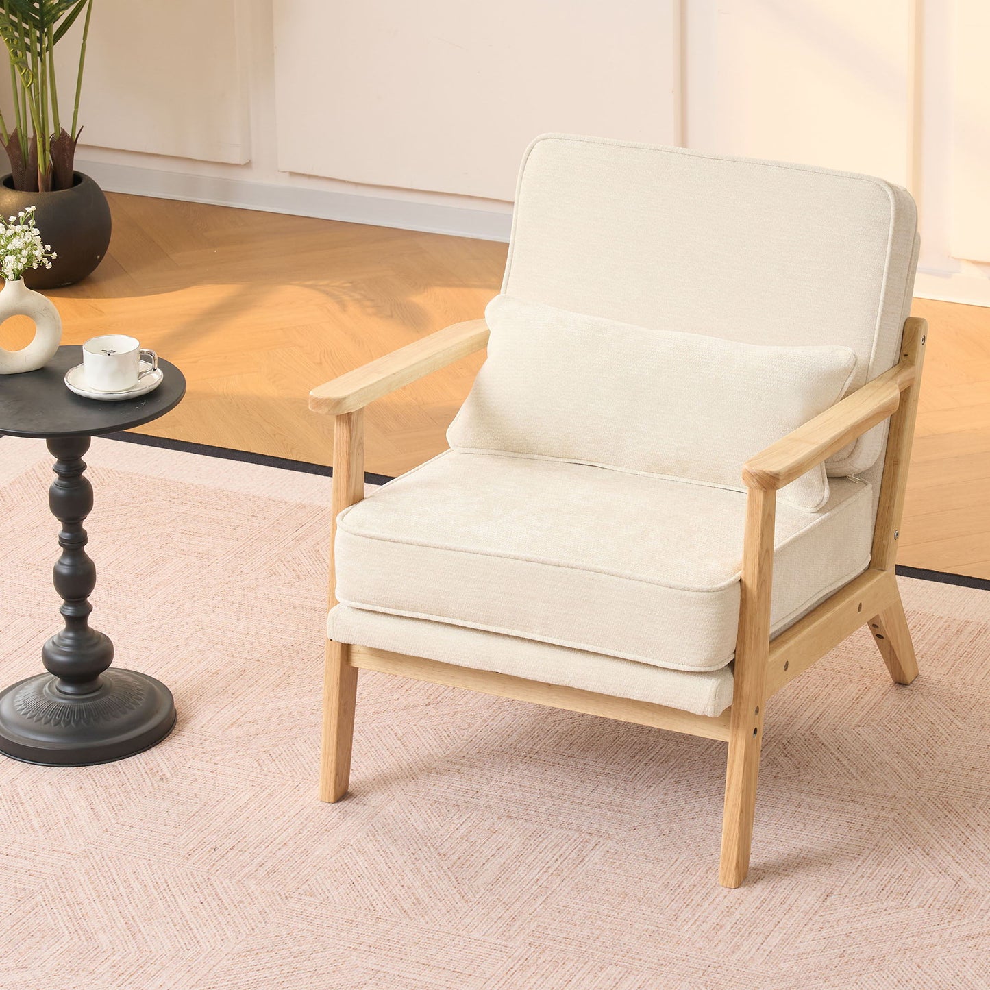 Living Room Chair With Lumbar Pillow