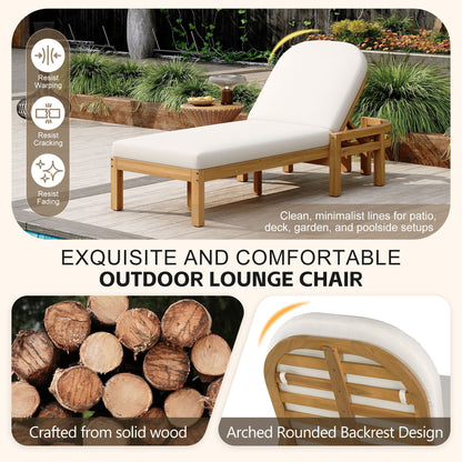 Outdoor Chaise Lounge With 5 Position Adjustable Backrest (Set of 2)