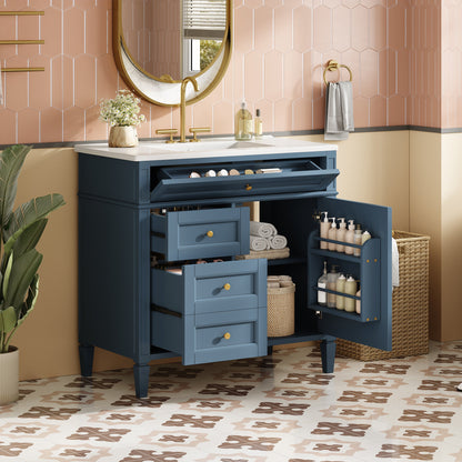 36" Bathroom Vanity With Top Sink