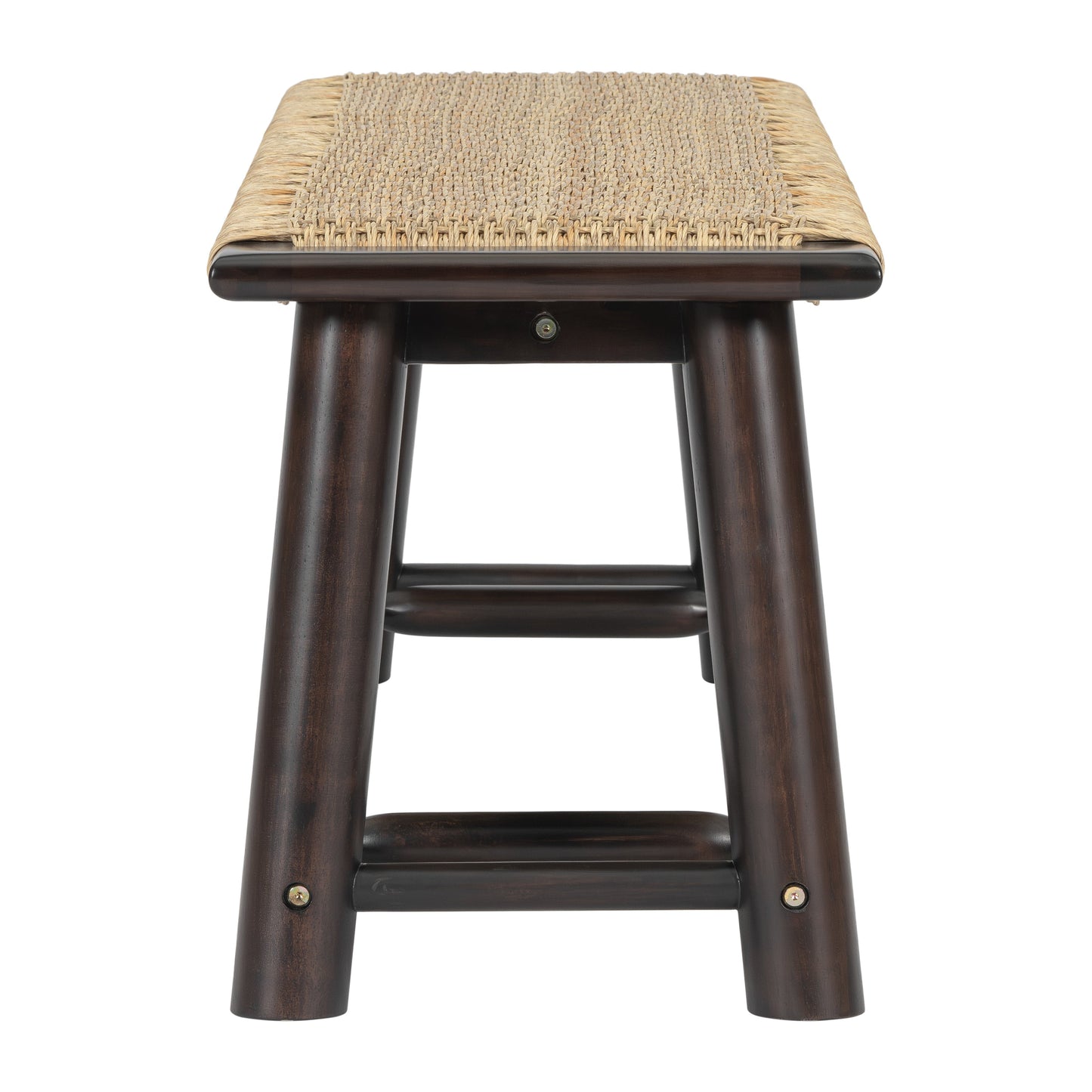 Farmhouse Modern Solid Wood Rattan Bench - 59 Inch