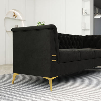 Luxurious Sofa With Legs, Modern Chesterfield Design, Tufted Upholstery, 3 Seat Couch For Living Room And Office