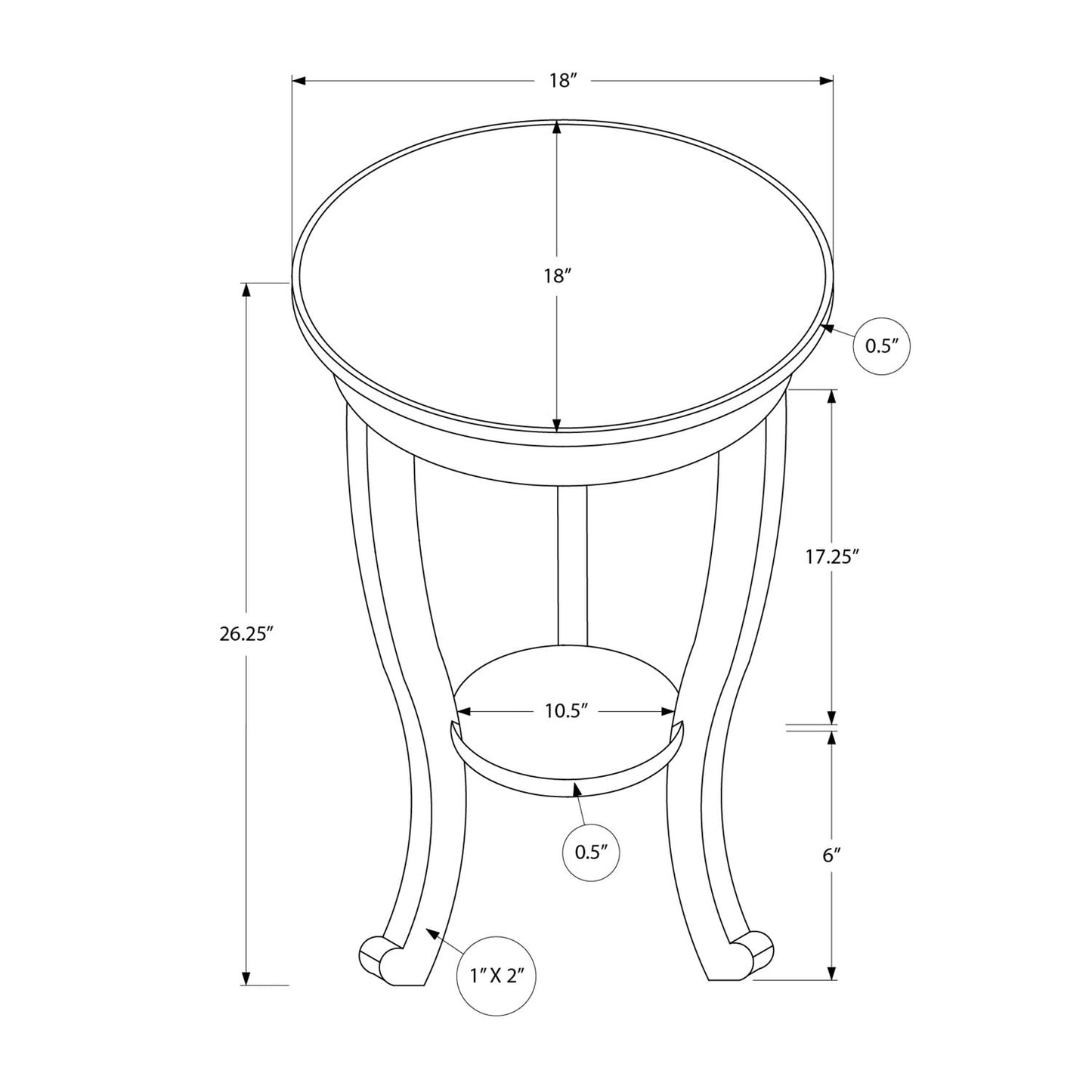 Accent End Table, 2 Tier, Traditional - Walnut