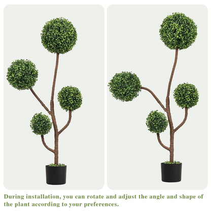 4ft Tall Artificial Boxwood Topiary Tree