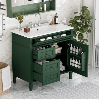 36" Bathroom Vanity With Top Sink