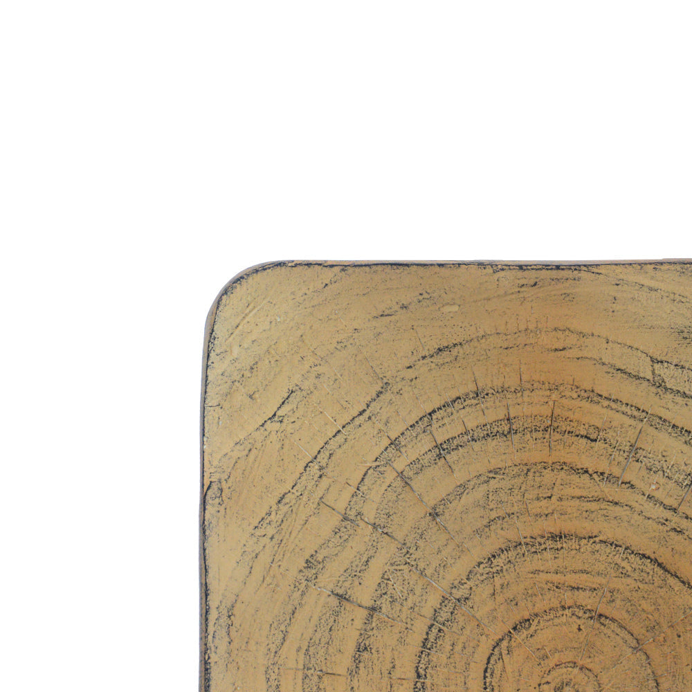 MGO Twisted Side Table | Wood-Look Texture, Indoor & Outdoor, No Assembly