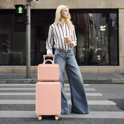 2-Piece ABS Spinner Wheel Luggage Set with Combination Lock