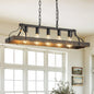 34" Black & Gold Vintage Chandelier | 5-Light Antique Pendant with Adjustable Chain for Dining Room, Kitchen & Living Room