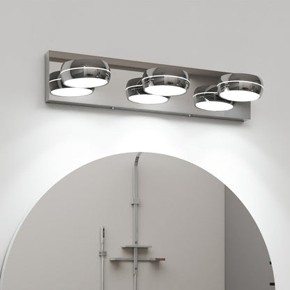 Modern Chrome LED Vanity Light Bar | 3/4/5/6-Light Bathroom Fixture over Mirror for Makeup & Daily Use
