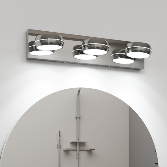 Modern Chrome LED Vanity Light Bar | 3/4/5/6-Light Bathroom Fixture over Mirror for Makeup & Daily Use