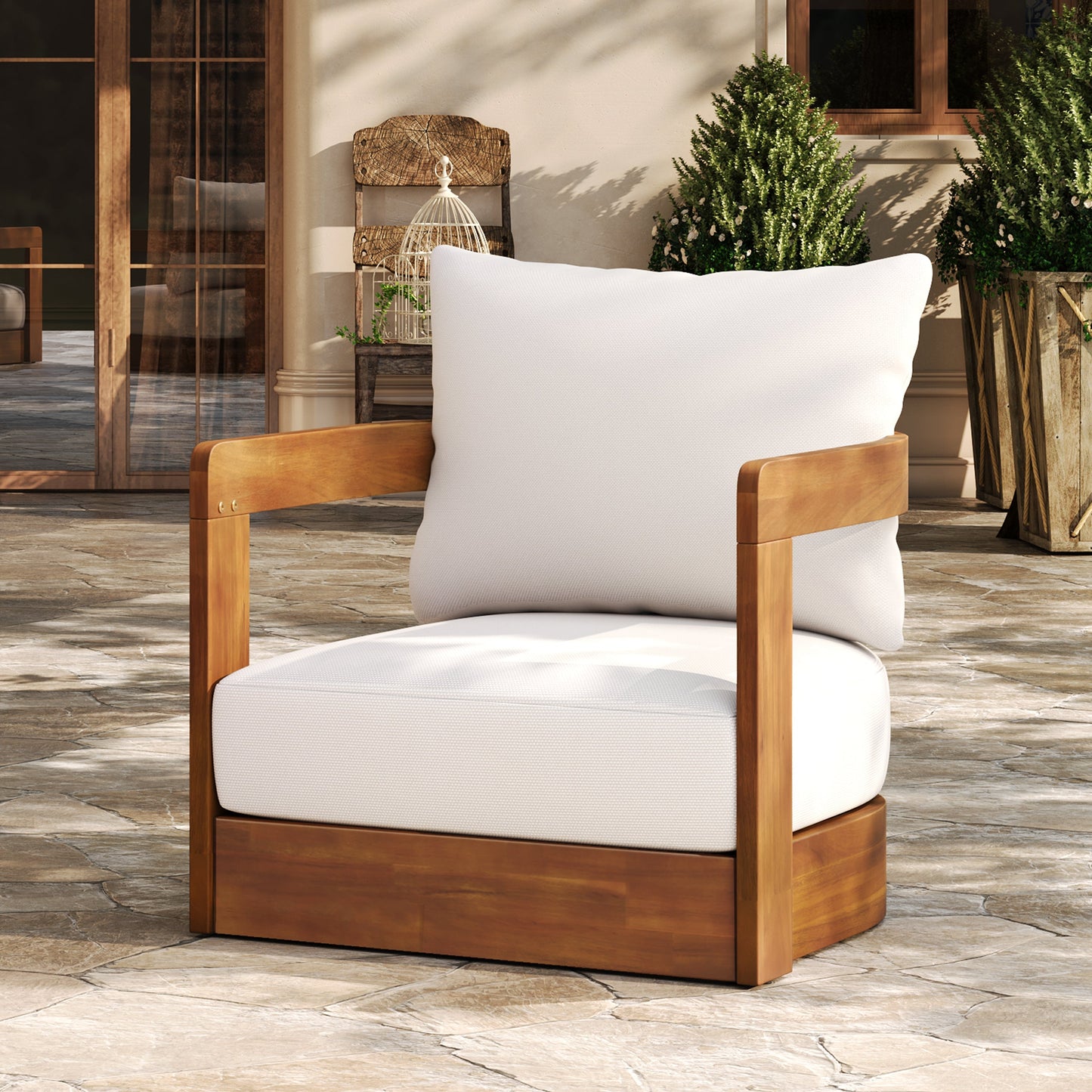 Premium Acacia Wood Outdoor Club Chair