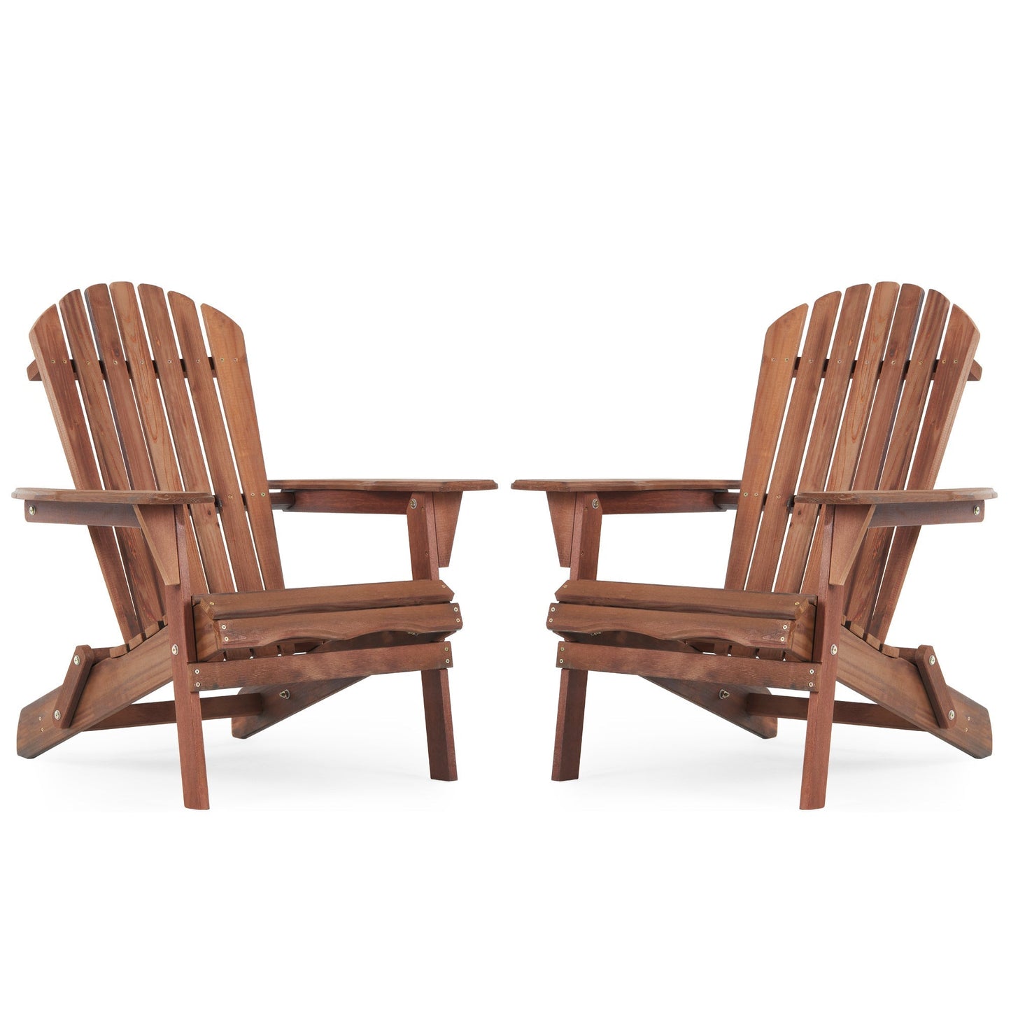 SoliWood Wooden Outdoor Folding Adirondack Chair Set of 2