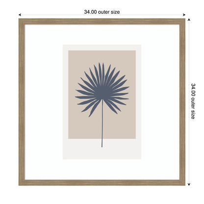 Muted Tan and Blue Colorblock Botanical Palm by The Creative Bunch Studio Framed Wall Art Print