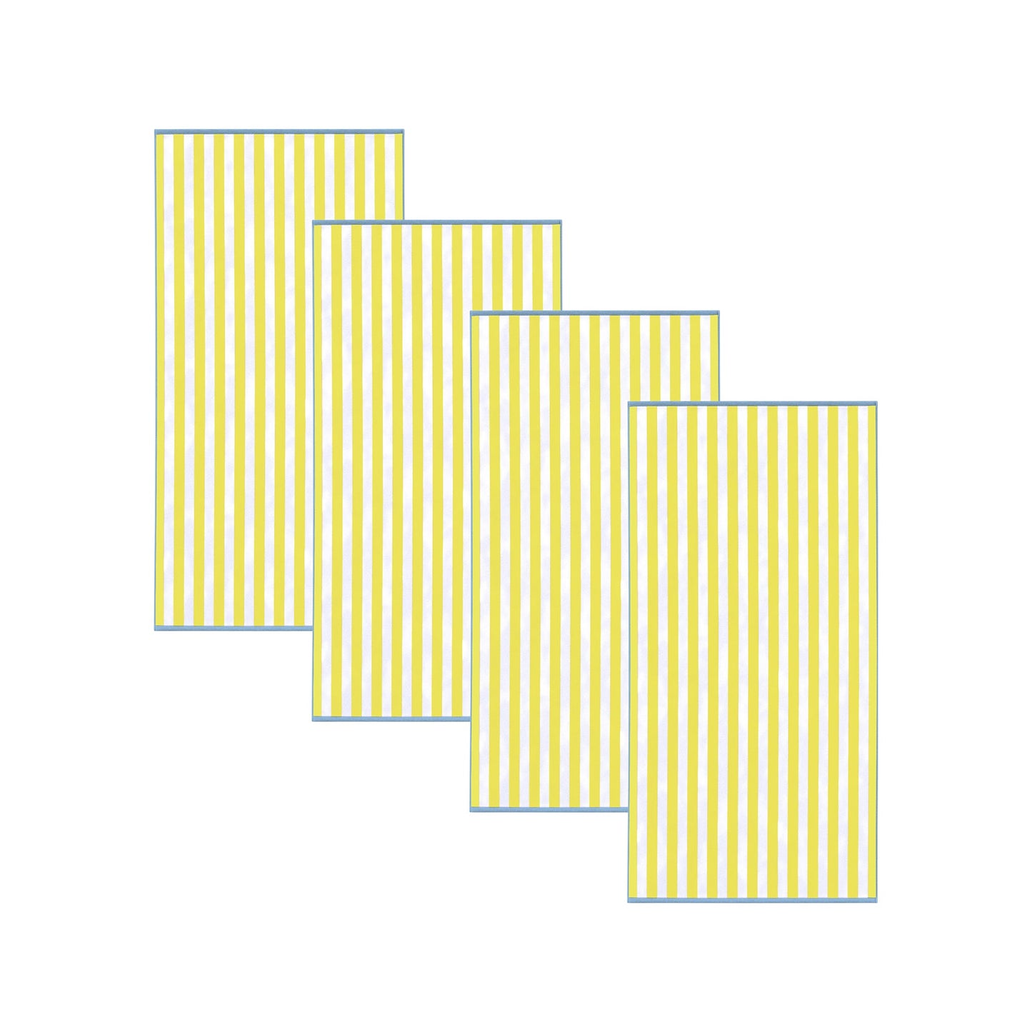 Oversized Striped Border Cabana Beach Towels - Santa Cruz.