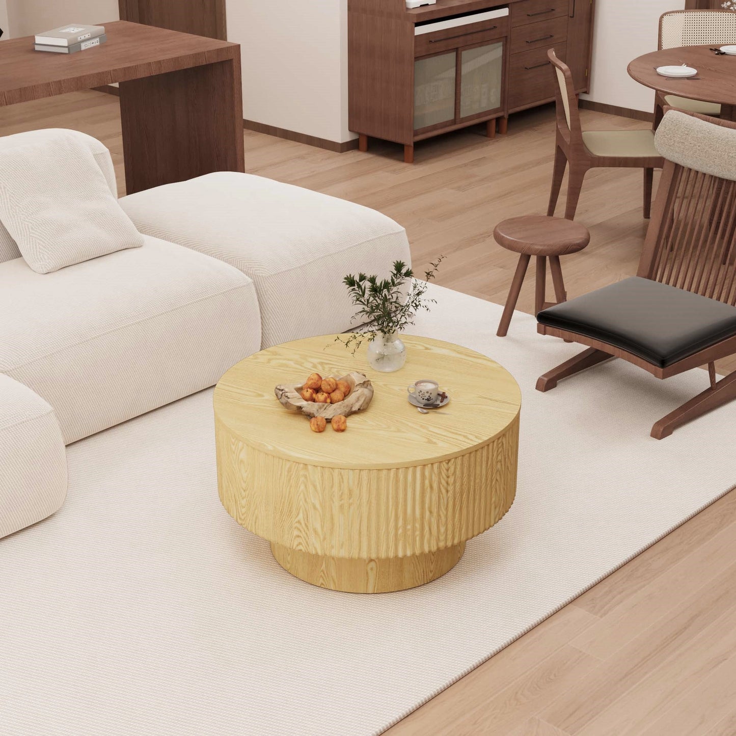 29.53" MDF Modern Circular Coffee Table