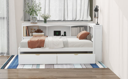Twin Size Daybed with Two Storage Drawers and USB Ports