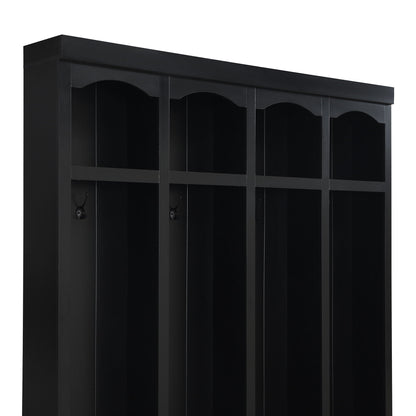 Entryway Hall Tree With Bench, 4 Hooks & Open Storage Space