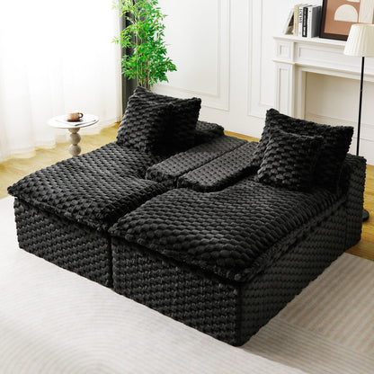 Double Chaise Lounge With Full Compressed Sponge