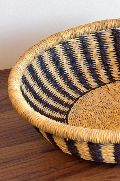Bolga Tray - Natural w/ Black Stripes