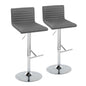 Mason - Contemporary Adjustable Barstool & Swivel With Straight T Footrest (Set of 2)