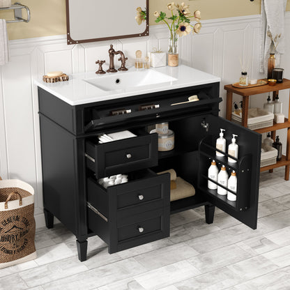 36" Bathroom Vanity With Top Sink