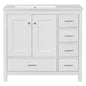 Bathroom Vanity With Ceramic Sink Combo, Abundant Storage Cabinet 2 Soft Close Doors And 5 Drawers