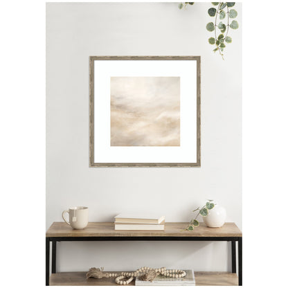 Tonal Abstract Textural White and Beige Light Natural Neutrals by The Creative Bunch Studio Framed Wall Art Print