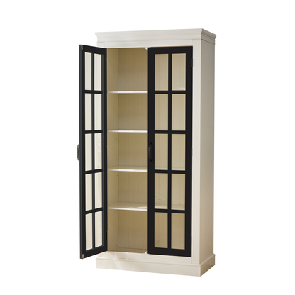 71.2'' Freestanding Glass Door Pantry