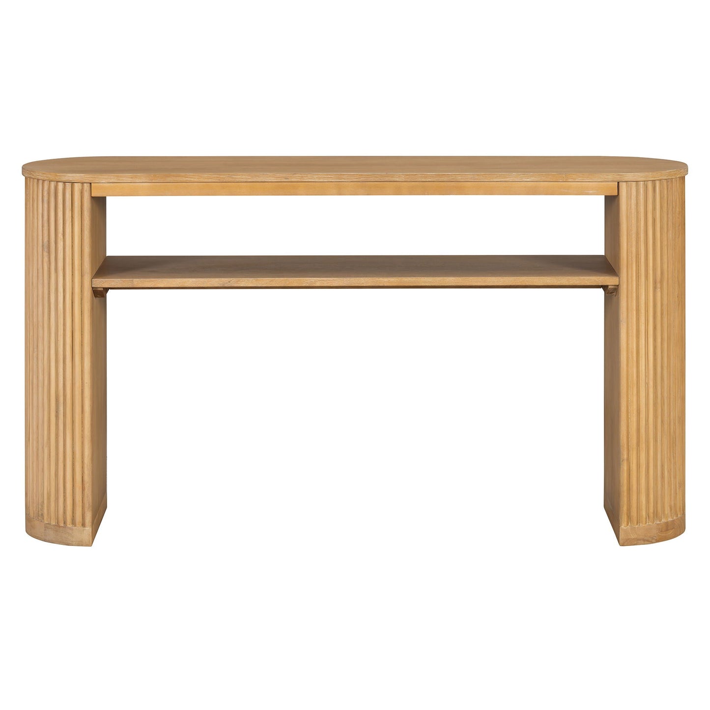 Console Table With Fluted Legs, Open Shelf