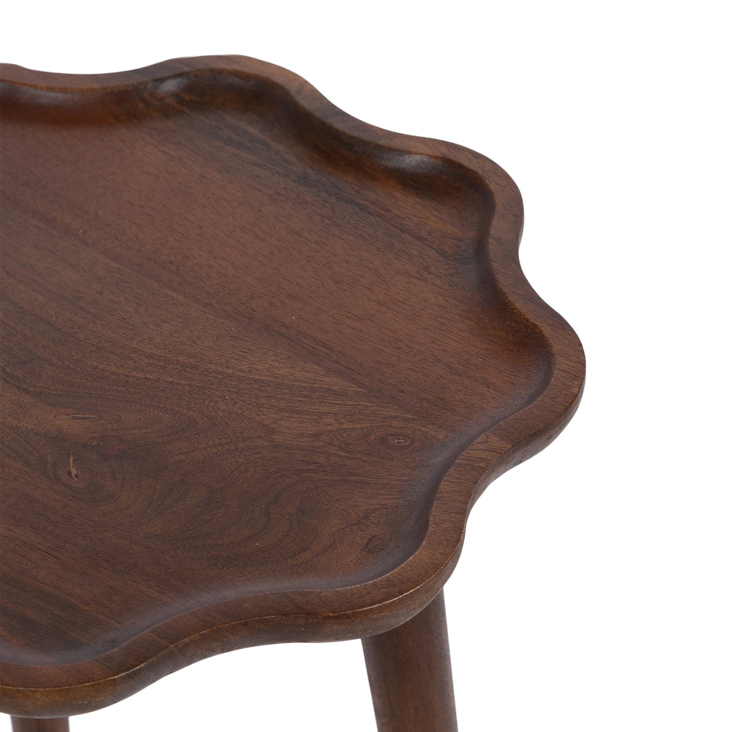 Alezar Scallop Wood Side Table