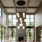 Egg-Shaped Alabaster Chandelier