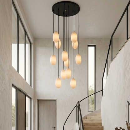 Egg-Shaped Alabaster Chandelier