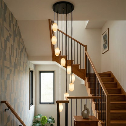 Egg-Shaped Alabaster Chandelier
