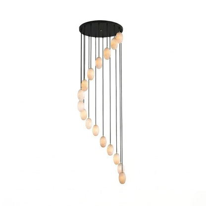 Egg-Shaped Alabaster Chandelier