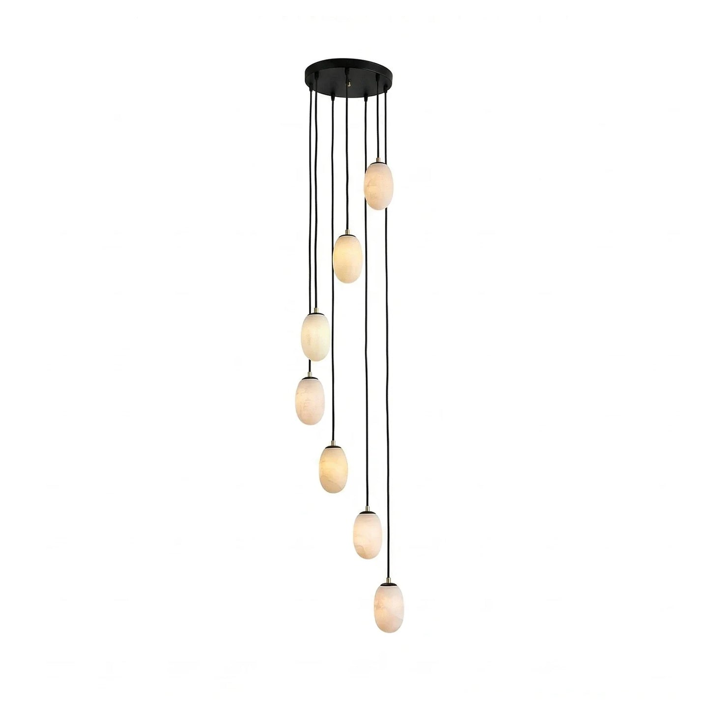 Egg-Shaped Alabaster Chandelier