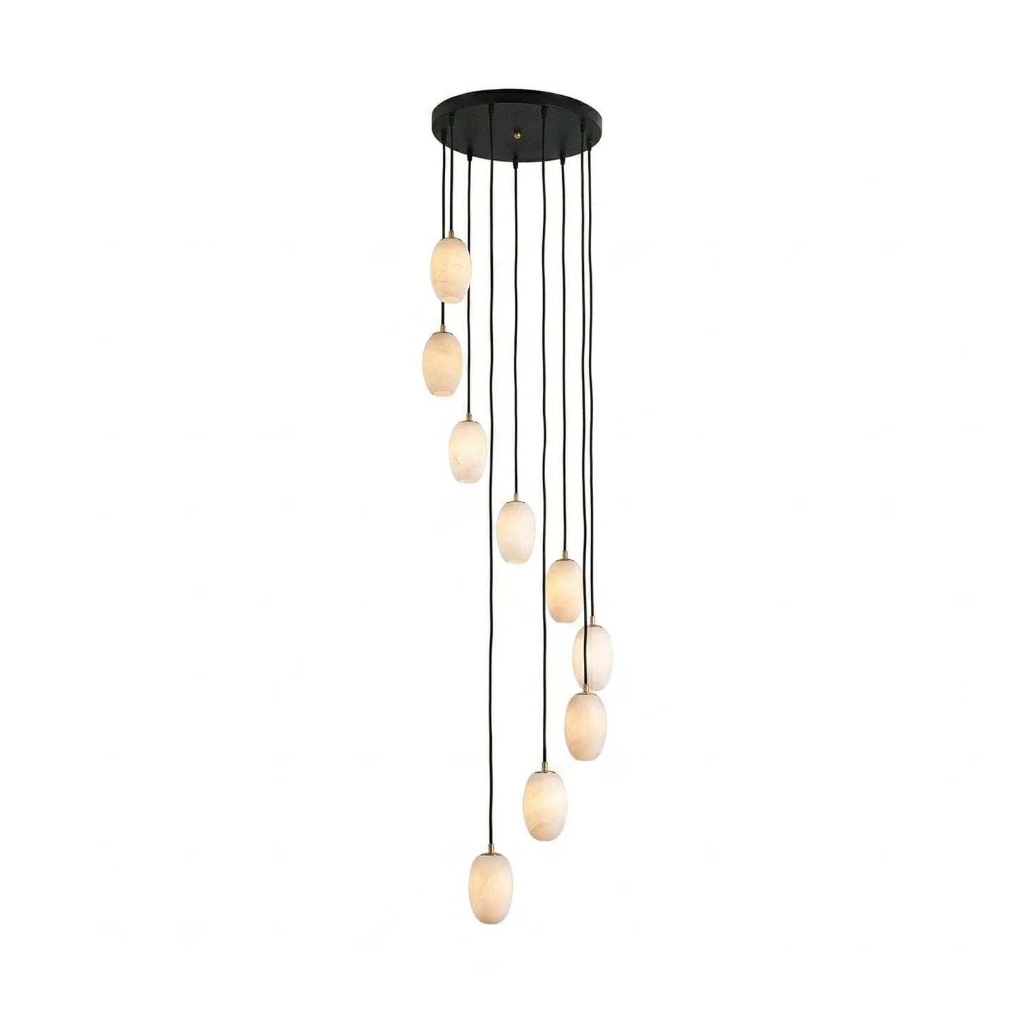 Egg-Shaped Alabaster Chandelier