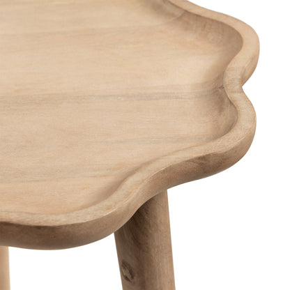 Alezar Scallop Wood Side Table