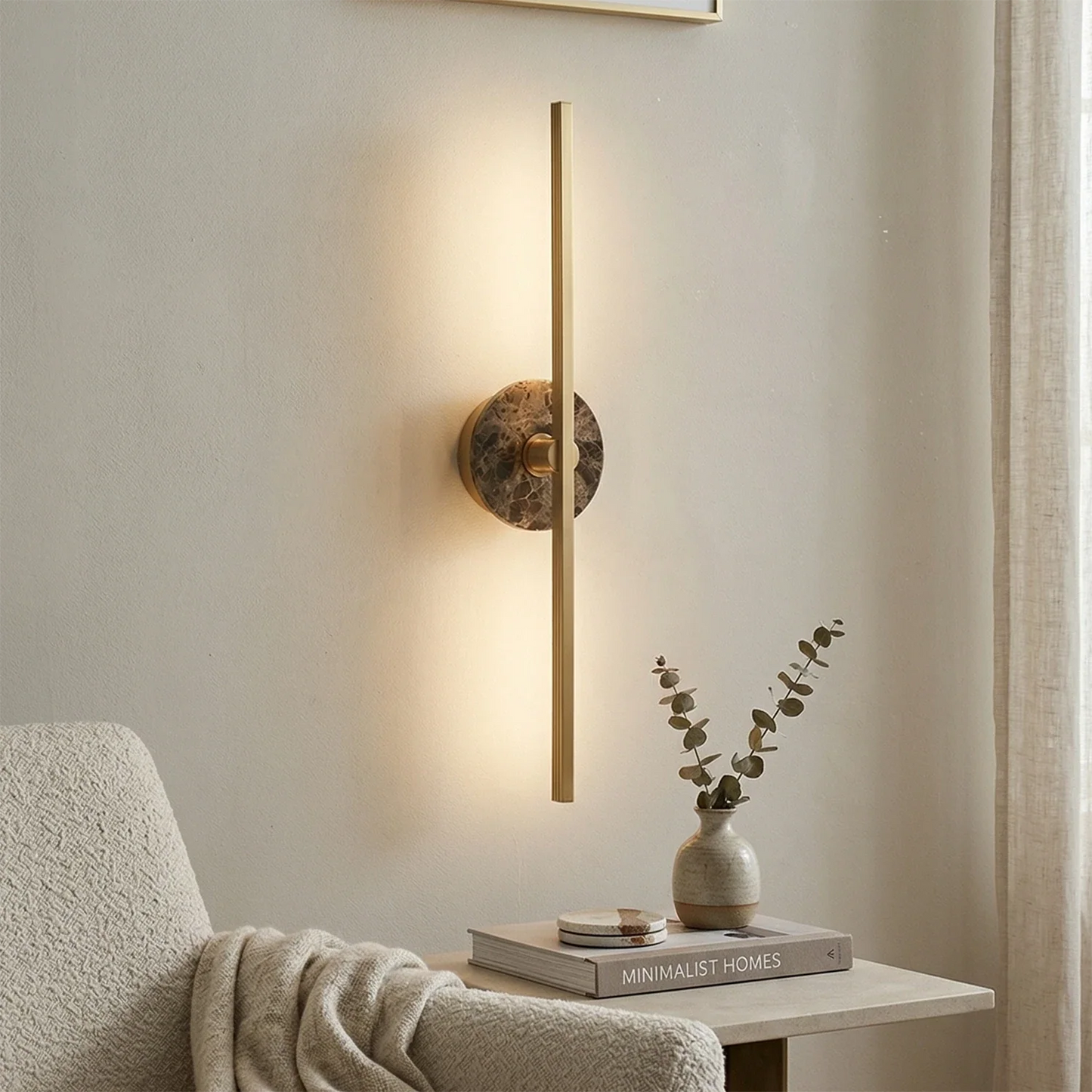 Essential Alabaster Brass Wall Sconce