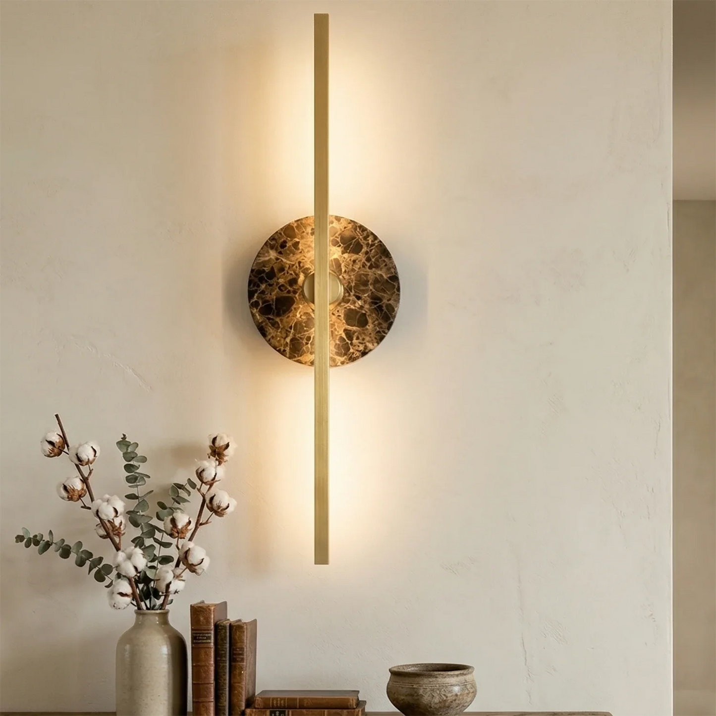 Essential Alabaster Brass Wall Sconce