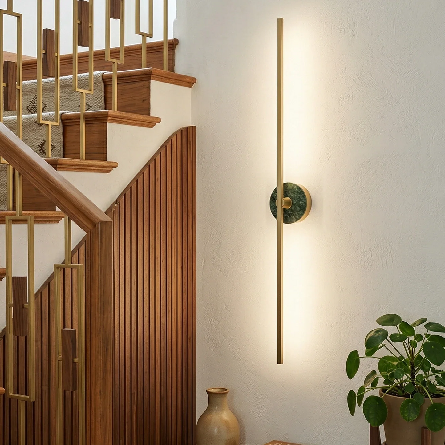 Essential Alabaster Brass Wall Sconce