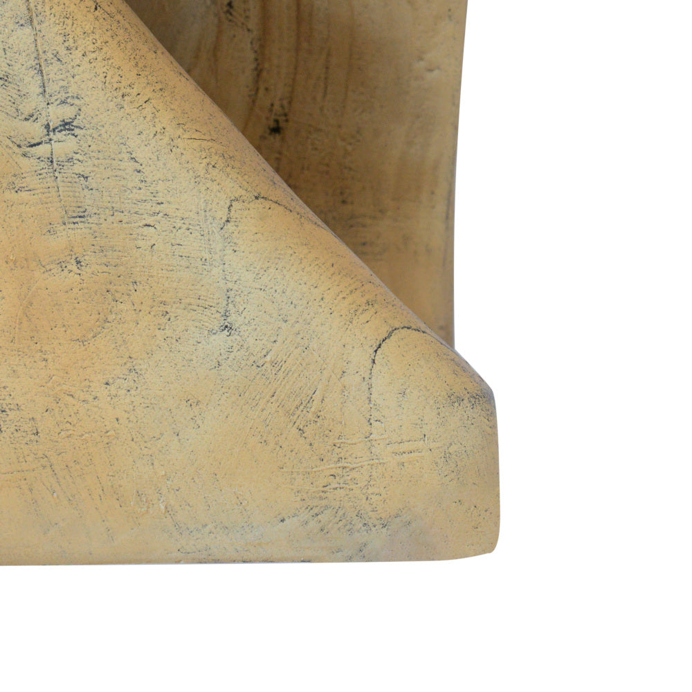 MGO Twisted Side Table | Wood-Look Texture, Indoor & Outdoor, No Assembly