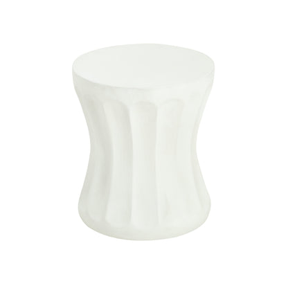 Outdoor Round Concrete Antique White Side Table