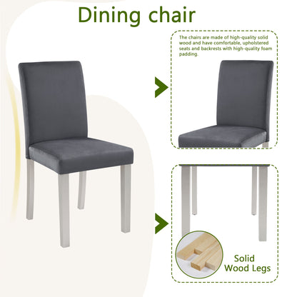 6 Piece Wooden Dining Table Set