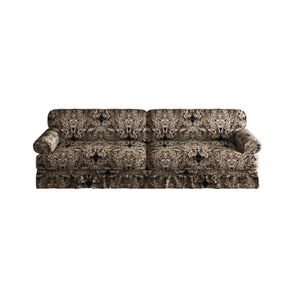 Luxuriously Comfortable Cloud Couch With Elegant Rolled Arms & Pleated Skirt Design