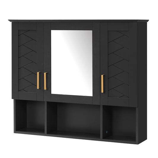 Modern Wall Mounted Medicine Cabinet With Adjustable Shelves, Soft Close Doors, High Define Mirror