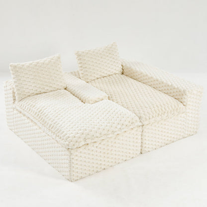 Modular Sofa, Convertible Twin Seat With Chaise Lounge