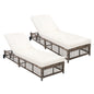 Outdoor Lounge Chair With 5 Position Backrest With Cushion And Wheels